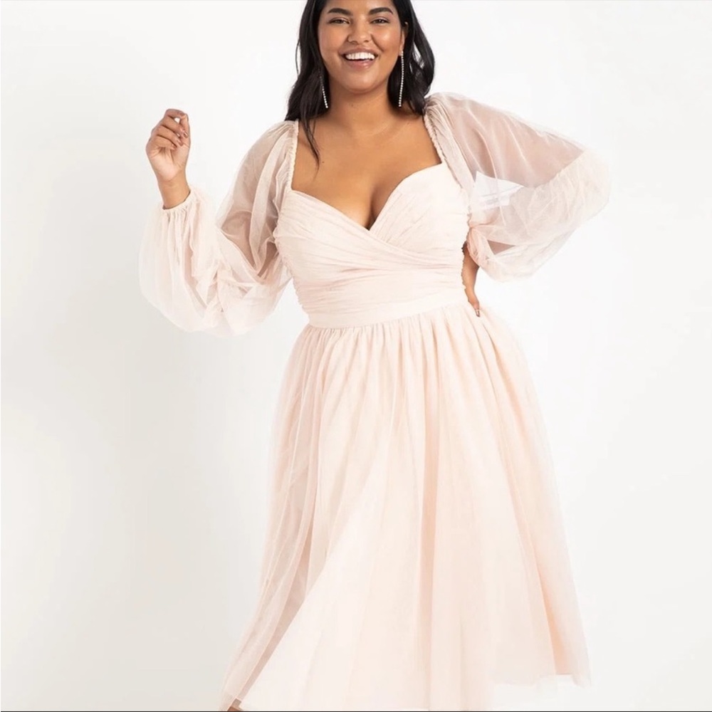 Nabela Noor X Eloquii tule blush dress - Picture 2 of 11